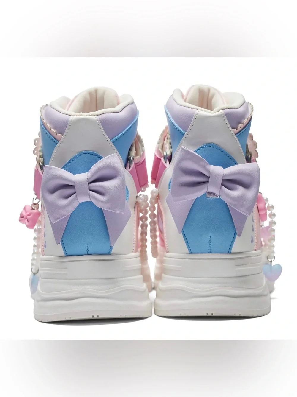 Sugar Wishes Chunky Hi Top Trainers - Pastel Multi - UK size 4 EU 37 US 6.5